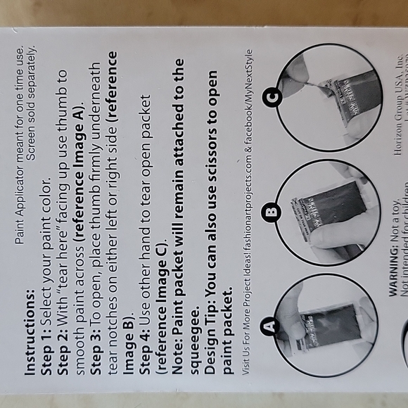 Next STYLE Screen Print Fabric Paint All-in-One Paint/Applicator Cool Grey NEW - Picture 4 of 5